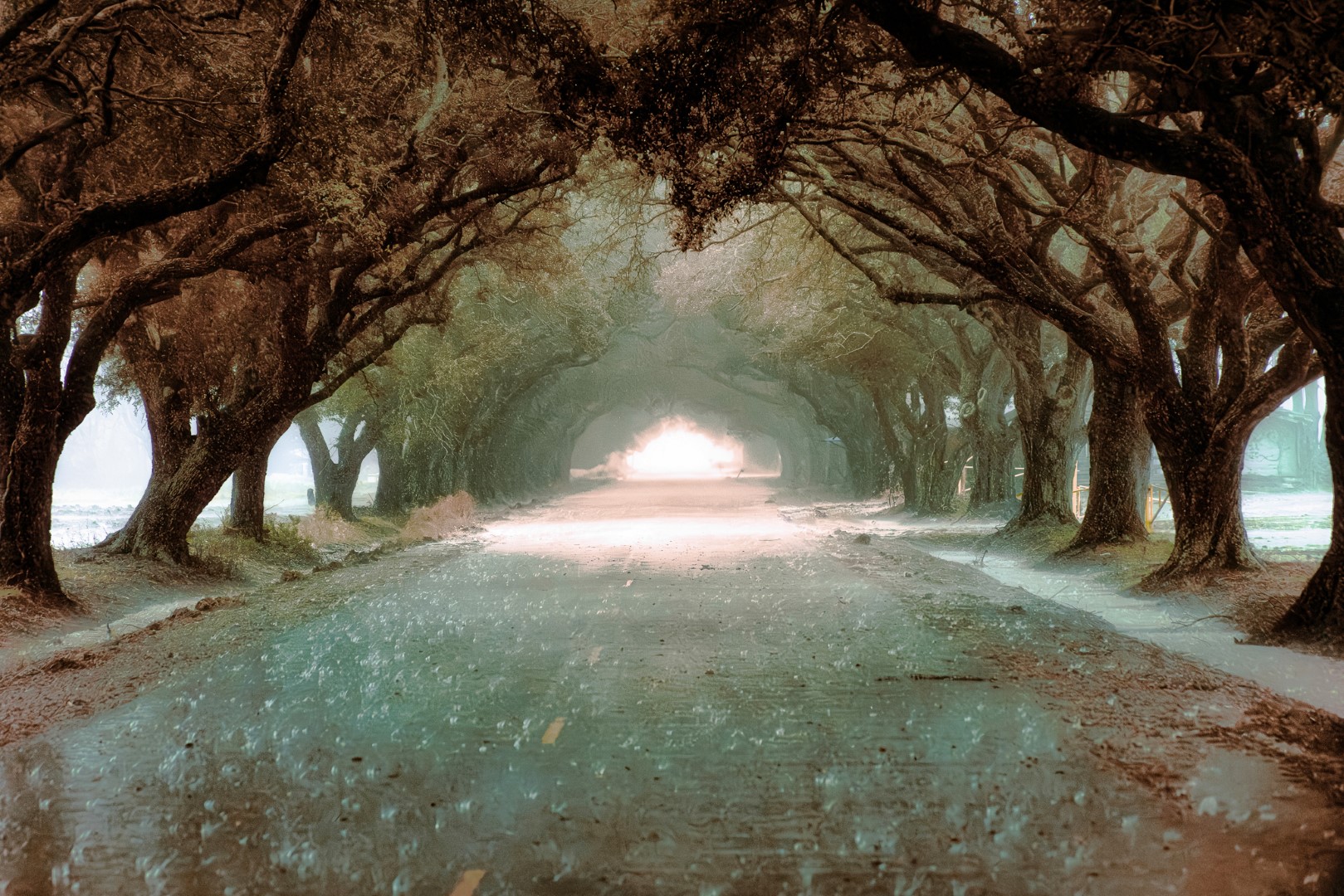Oak Tunnel in the Rain
